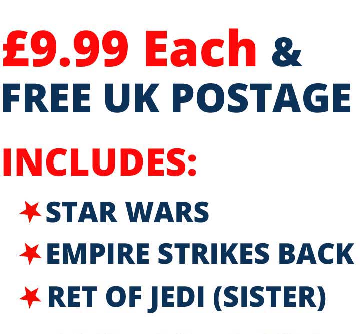 Star Wars 3 Card Set £9.99 Includes Star Wars, The Empire Strikes Back, Return Of The Jedi Sister Cards